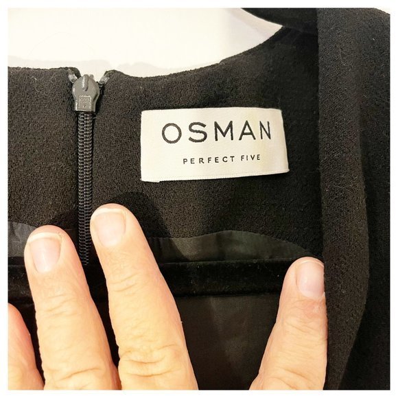 Osman Sleeveless Wrap Asymmetrical Gathered Midi Dress in Black Size: 6 - Picture 7 of 12